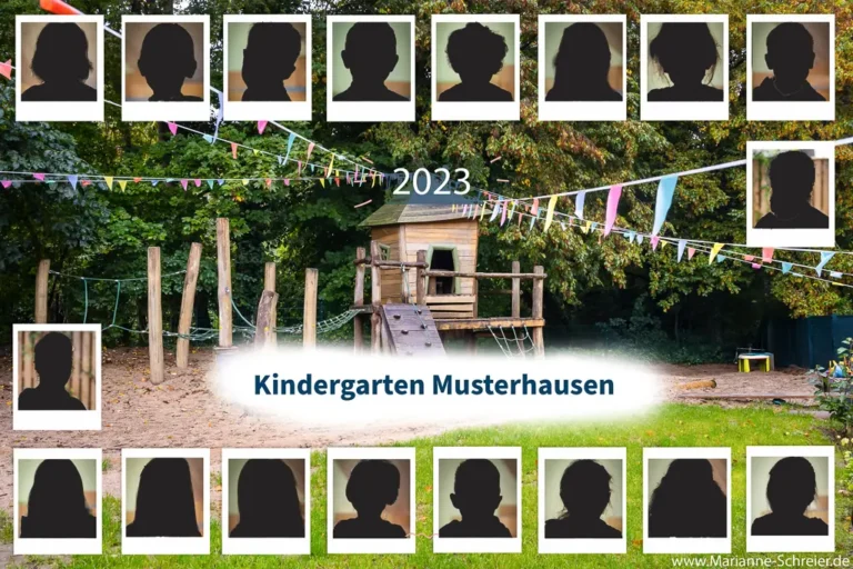 Mustercollage Kindergarten Gruppenfoto