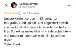 5 Sterne Bewertung über die Fotografin Marianne Schreier