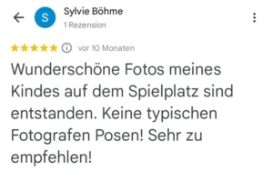 5 Sterne Bewertung über die Fotografin Marianne Schreier