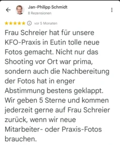 Bewertung über Fotografin Marianne Schreier