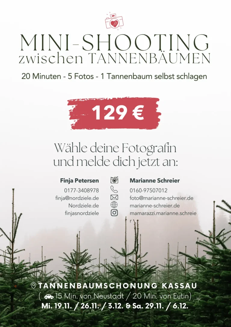 Weihnachts-Mini-Shooting zwischen Tannen mit Fotografin Marianne Schreier