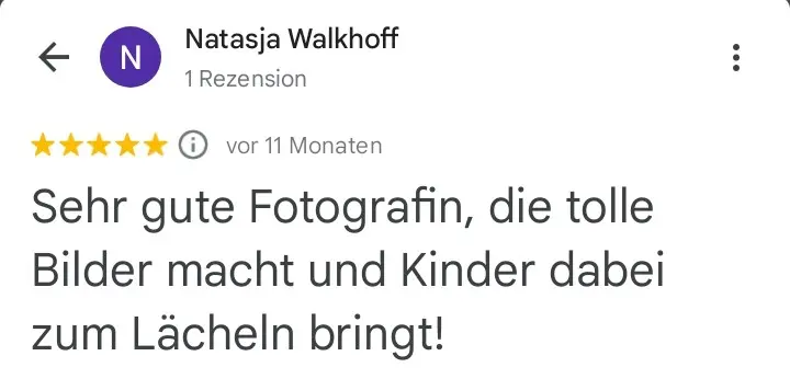 Bewertung über Fotografin Marianne Schreier