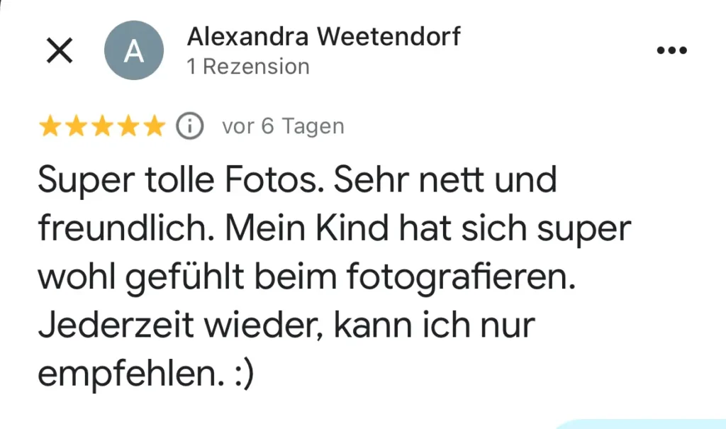 Bewertung von Fotografin und Mamarazzi Marianne Schreier